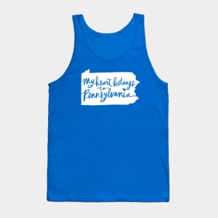 My Heart Belongs To Pennsylvania: State Pride Calligraphy Tank Top